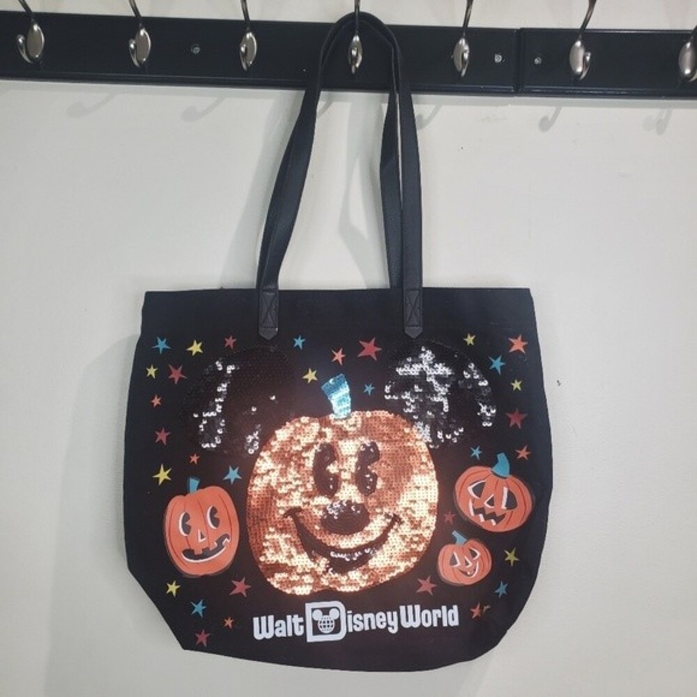 Disney Tote Bag - Halloween Mickey Mouse Pumpkin - Sequin
